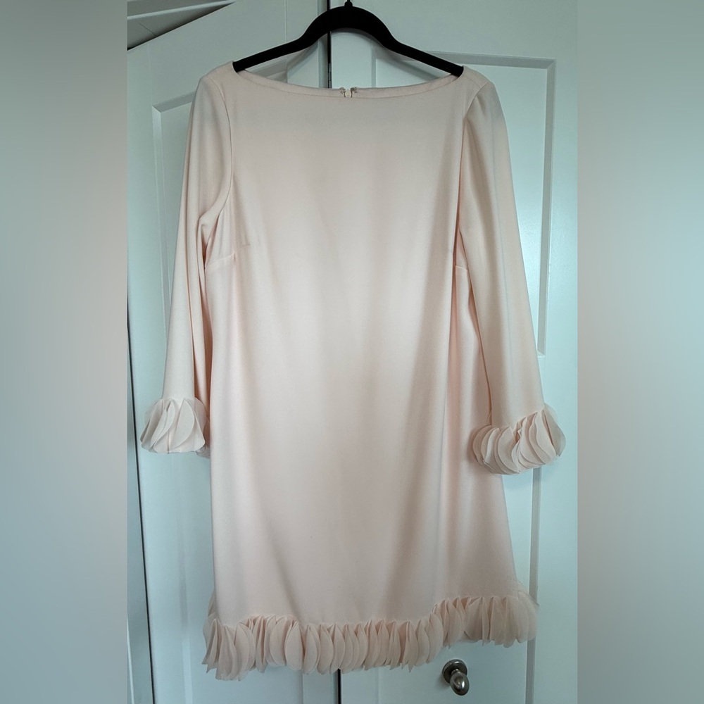 Elegant Blush Pink Dress with Petal Details